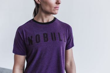 Nobull Boxy Women's T Shirts Purple | Australia (JP8327)